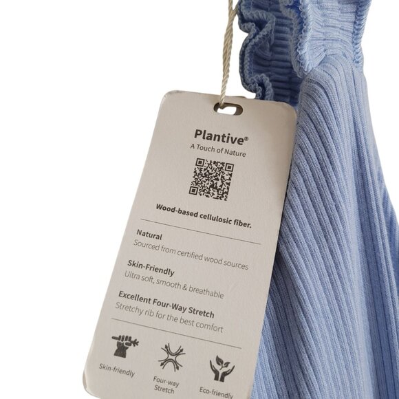 NEW OGL Move Size M Plantive Elf Brami Mini Dress With Shorts Baby Blue Ribbed - Picture 13 of 17